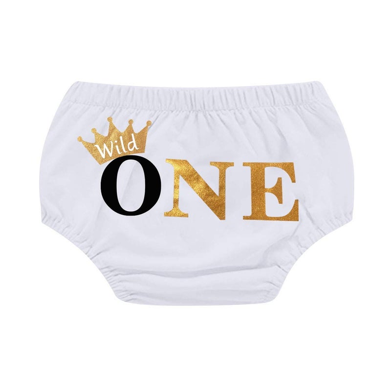 MYRISAM Baby Boys Wild ONE Crown Tail Cake Smash 1st Birthday Outfit Bloomers Suspenders Bowtie Set Baby Shower Costume White - Image 2